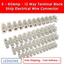 High Quality 12WAY Wire Strip 3-60AMP ELECTRICAL CHOCK Block Terminal Connection