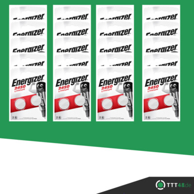 20 x 2er Energizer CR 2450 3V Lithium Batterie Knopfzelle DL2450 40 Stück 620mAh