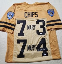 Erik Estrada & Larry Wilcox Signed CHP CHiPs JERSEY Shirt Ponch Jon JSA COA