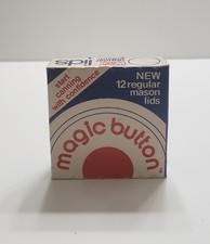 MAGIC BUTTON MASON CANNING LIDS - 12 Regular Per Box, Owens Illinois