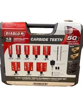 Diablo DHS13SPLCT 13 pc Carbide Plumbers Hole Saw Kit-NEW IN BOX