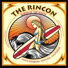THE RINCON CALIFORNIA SURFBREAK  VENTURA  SURFER SURF ART  MAGNET DECAL 3" X 3"