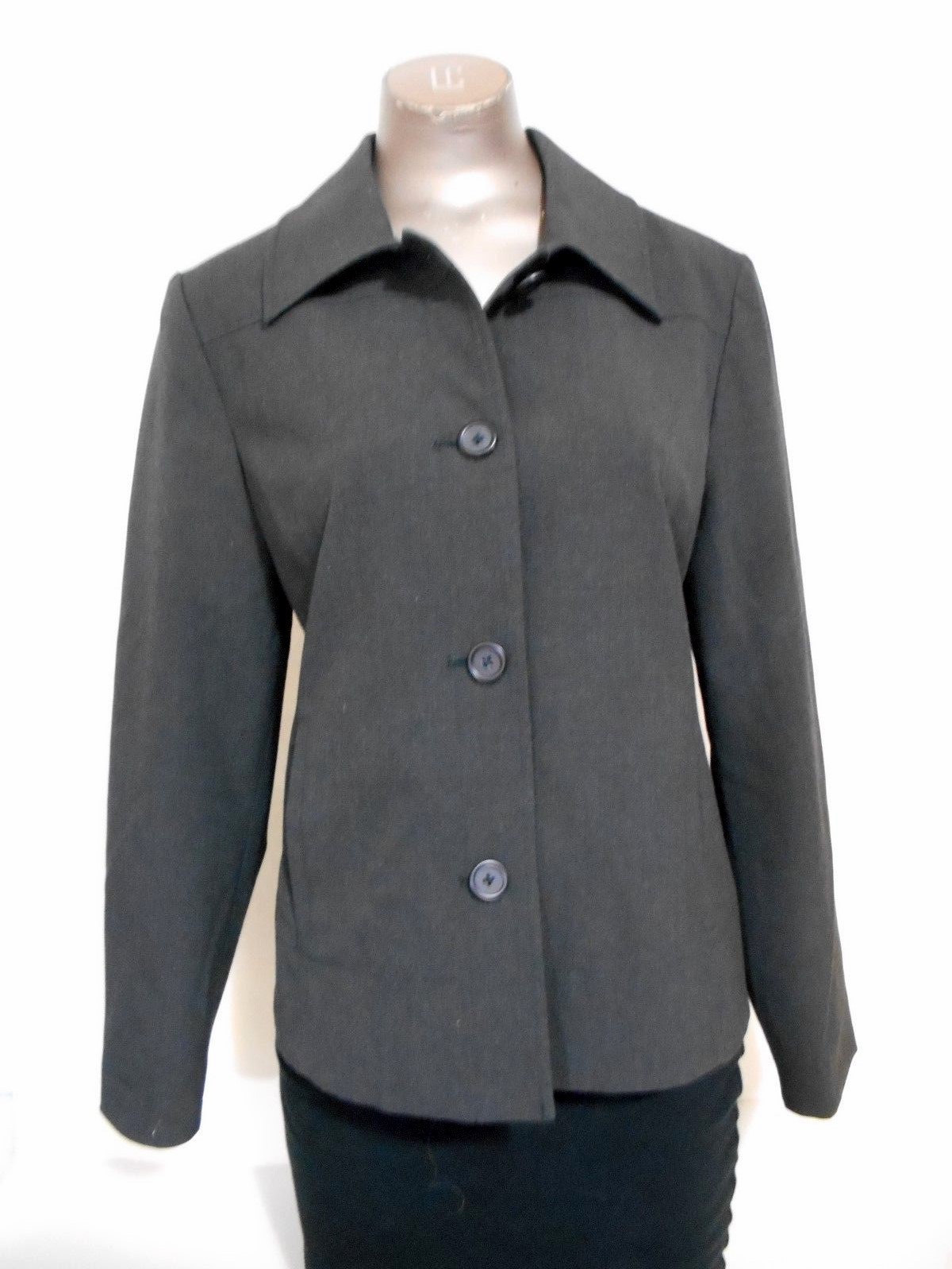 Chico's  Dark Gray 4 Button Fall Winter Career Bl… - image 1