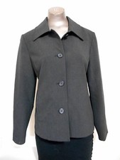 Chico's Dark Gray 4 Button Fall Winter Career Blazer Jacket size 0 Capsule Core