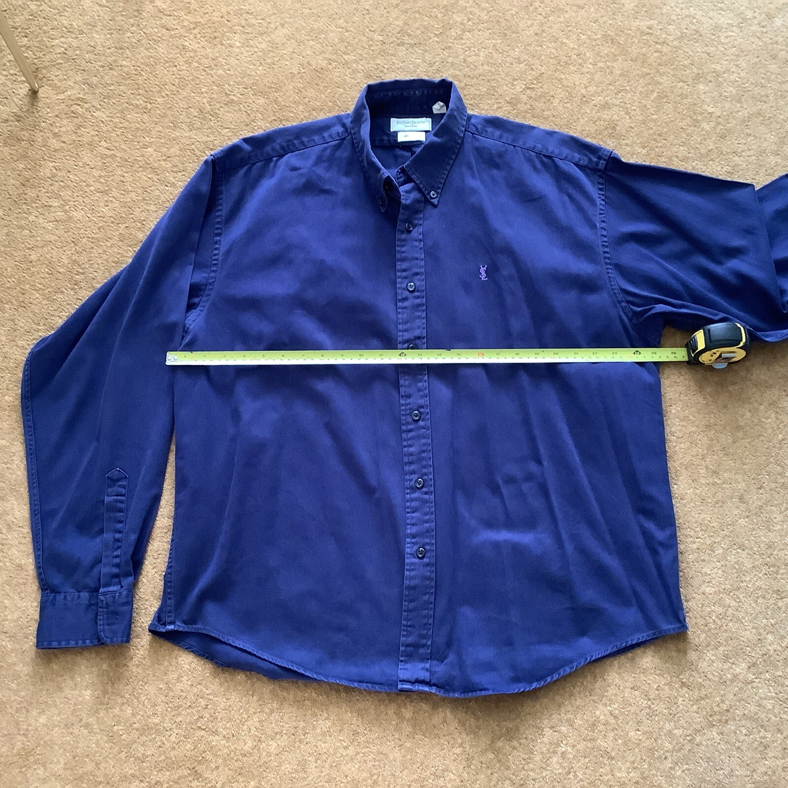 camicia uomo yves saint laurent blu navy grande