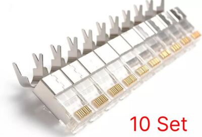 10x Cat6a CAT7 Shielded RJ45 Connector FTP 8P8C Modular Plug 1.45mm Wire Hole