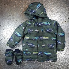 3T The CHILDREN'S PLACE 3 in 1 CARS Hooded Winter Fall Jacket Parka w/ Gloves.