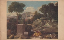 Vintage Postcard, St. John on Patmos Nicolas Poussin French, Unposted.