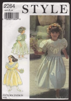 Style 2264 UNCUT Flower Girl Jr Bridesmaid Dressy Dresses Sewing Pattern Size3-8