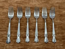 Lot 6 Salad Forks Signature International OLD COMPANY MONOGRAM C K R
