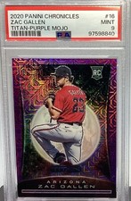 Zac Gallen Rookie PSA 9 - 2020 Panini Chronicles Titan Purple Mojo /75 - D-Backs