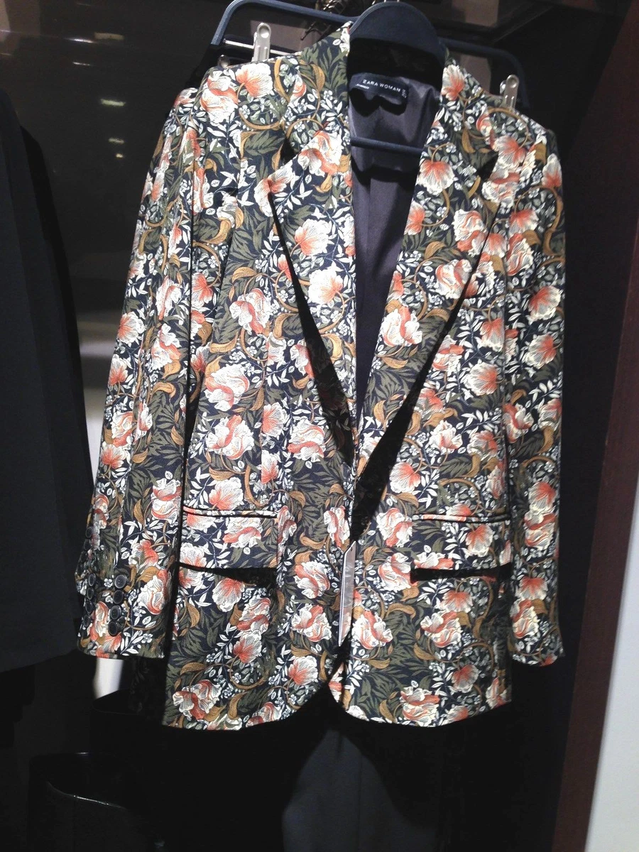Zara floral print blazer hotsell