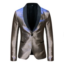 Giacca Blazer Lucida Da Uomo Elegante Per Feste Cocktail