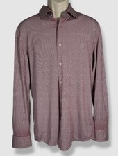  138 Hugo Boss Men's Red Micro Performance Stretch Sport Dress Shirt Size 16