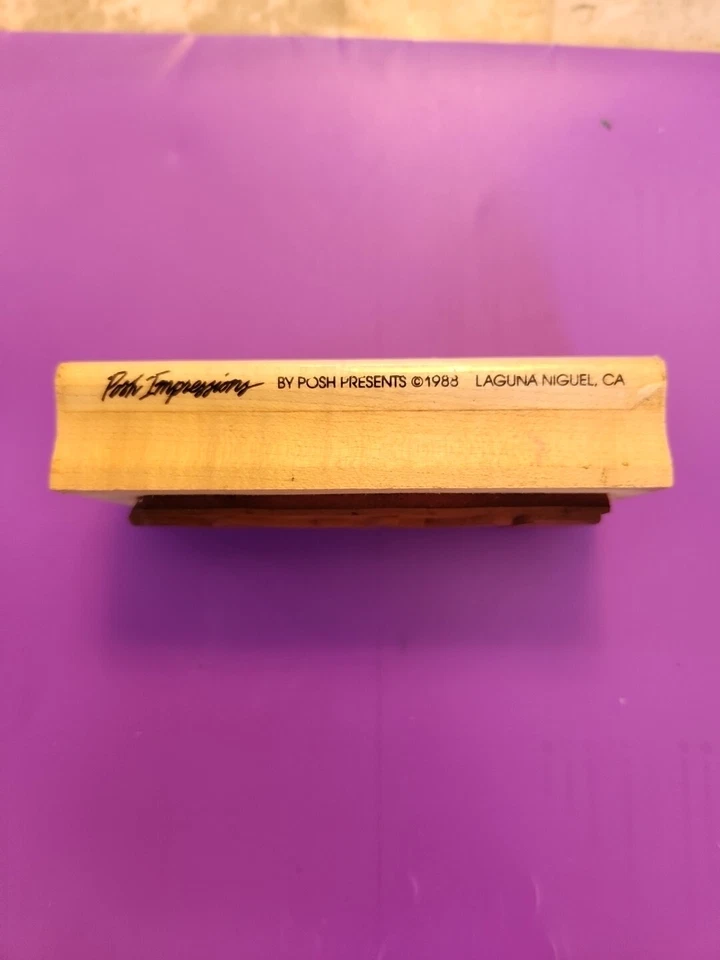 1988 Posh Impressions Rubber Stamp Back to School Border Z/116 apple pencil book - Image 2 of 3