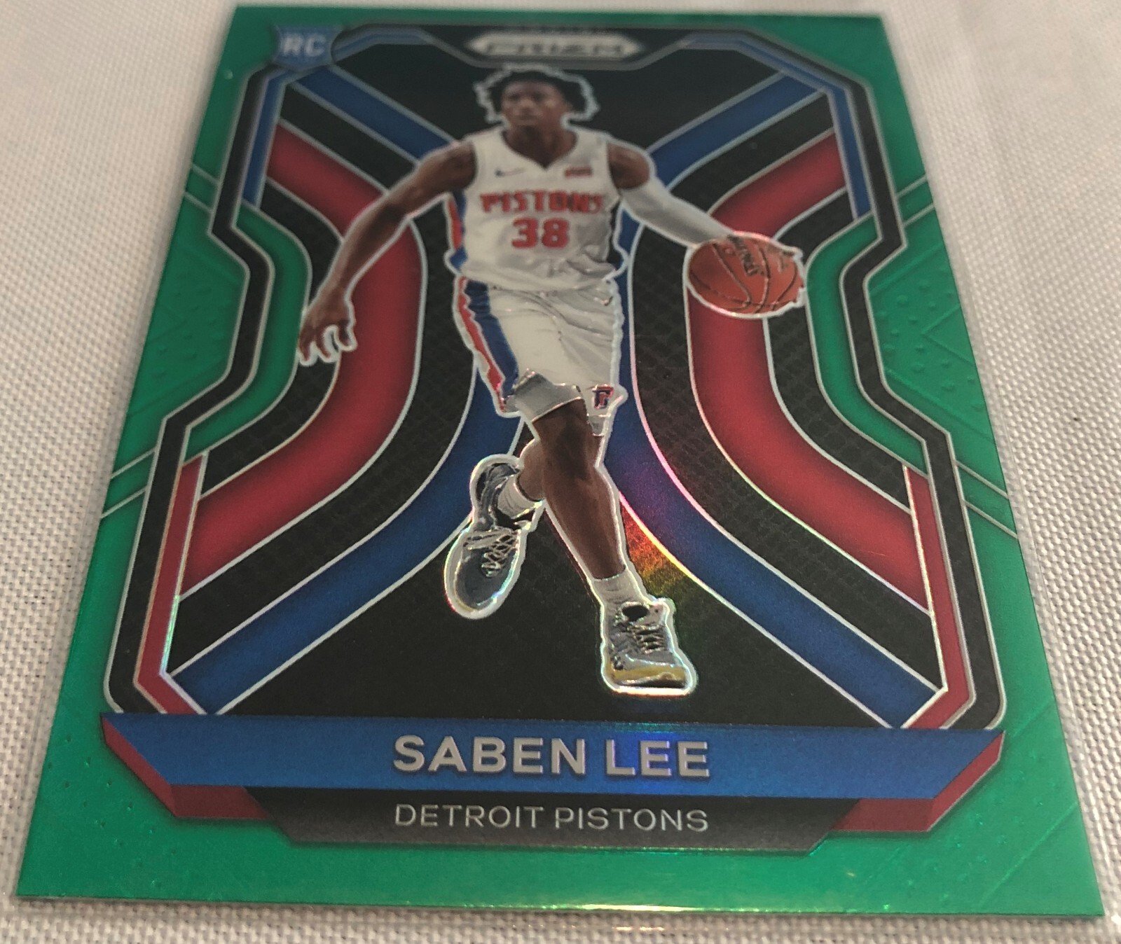2020-21 Panini Prizm Basketball Saben Lee Detroit Pistons Green Prizm Rookie 261