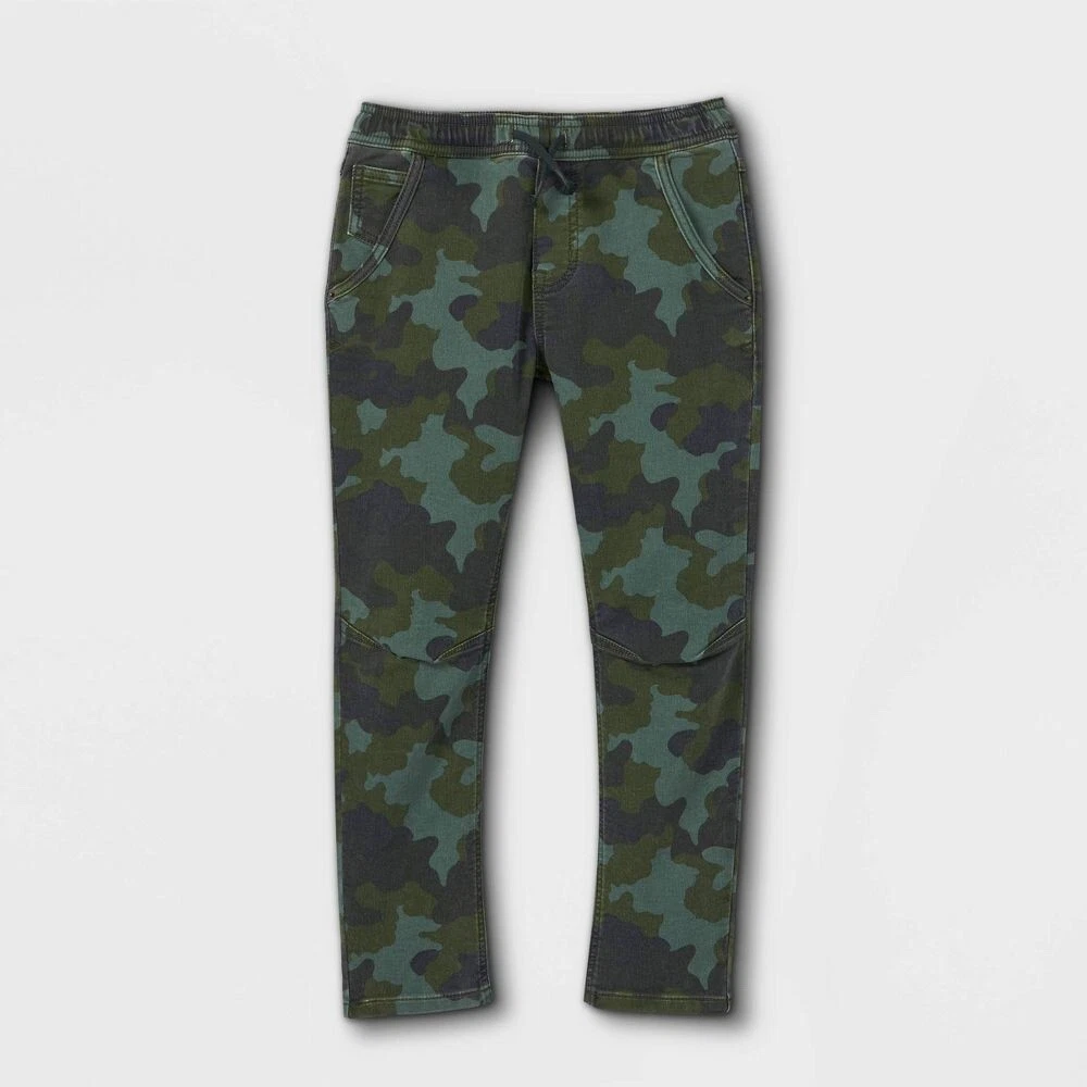 Cat Jack Boys Super Stretch Pull On Jogger Pants Camo Green