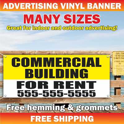 COMMERCIAL BUILDING FOR RENT Advertising Banner Vinyl Mesh Sign space leasing