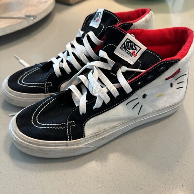 Rare Vans SK8-Hi Slim Hello Kitty High Tops Shoes Women's Size