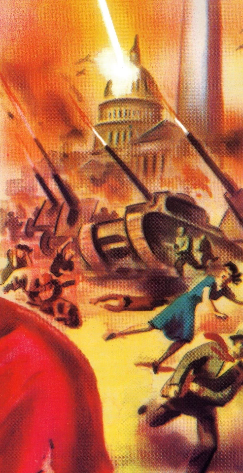 O DIA EM QUE A TERRA PAROU (1951) ENORME 41"x79" pôster restaurado de filme de ficção científica! - Imagem 4 de 4