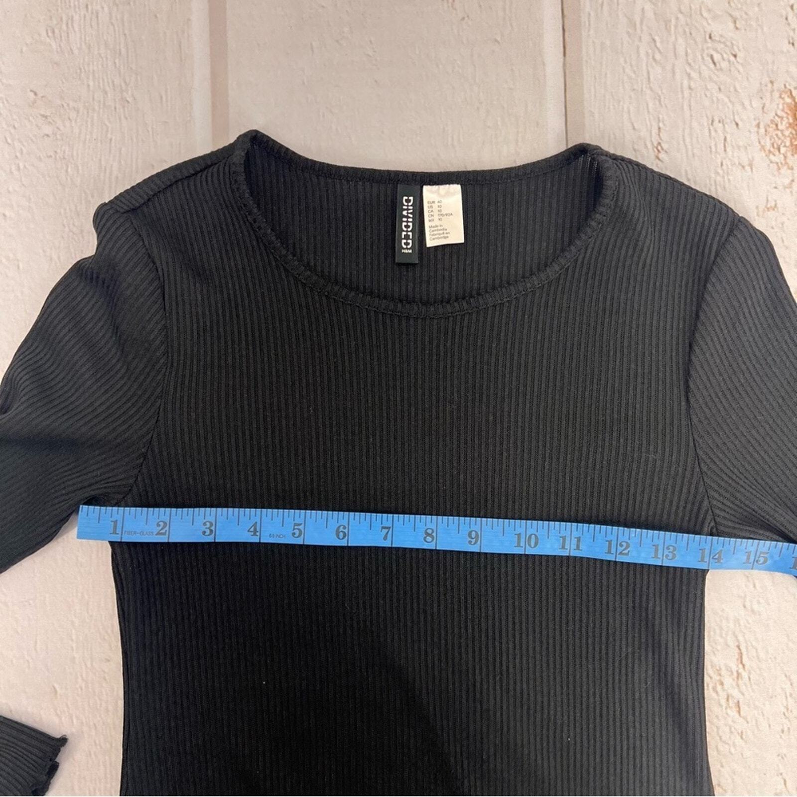 H&M Ribbed Cotton Dress Size 10 thumbnail 7