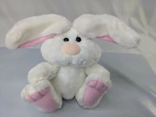 Soft Dreams White Rabbit Plush Rattle Bunny 6 Inch Stuffed Animal Toy