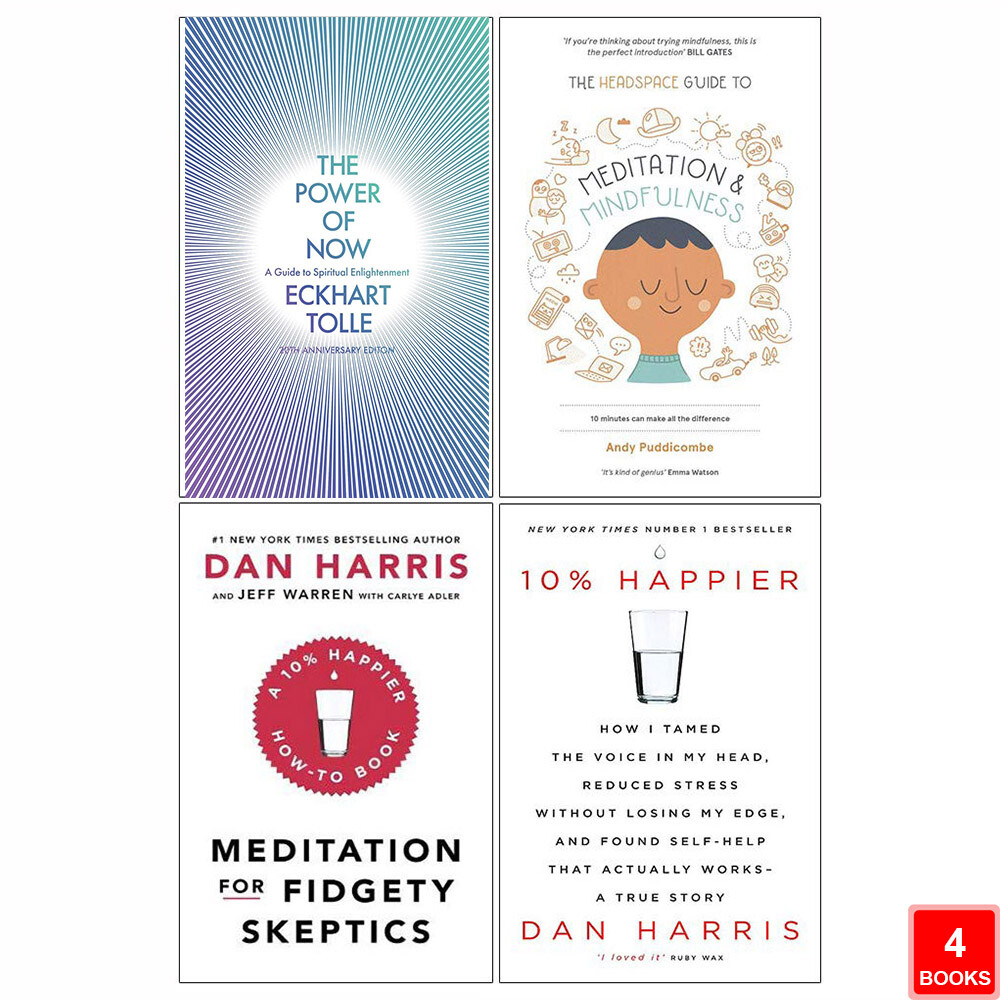 The Power Of Now,Headspace Guide,Meditation For Fidgety ,10% Happier 4 Books Set - Image 2