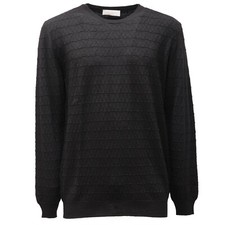 9444AF maglione uomo THE PULL black wool sweater man