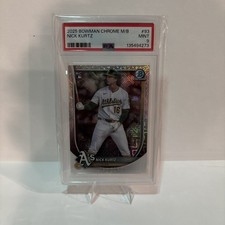 2025 Bowman Chrome Mega Box Nick Kurtz RC Mojo Refractor #93 Athletics PSA 9