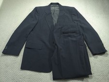 Christian Dior Monsieur Suit Navy Blue Wool Mens 48 Jacket 42 Pants Tailored VTG