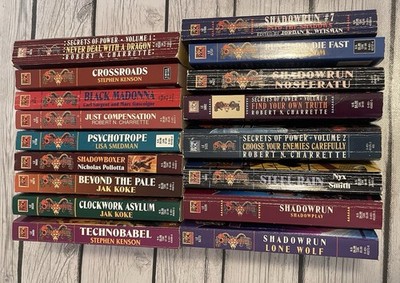 Shadowrun paperback novel lot of 17 vintage 1990s