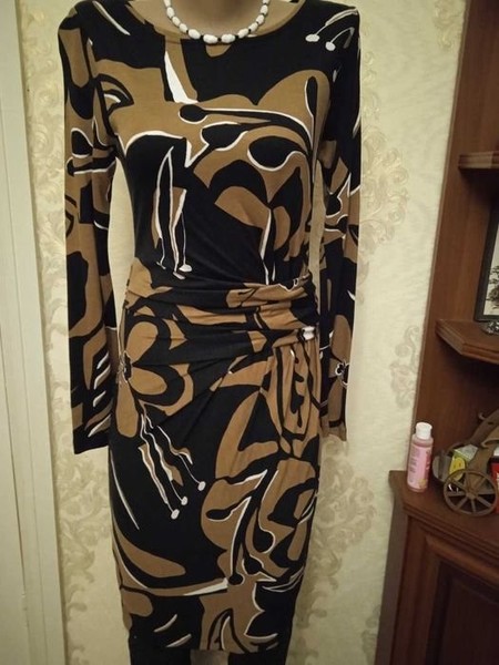 Women MARCCAIN Dress Brown Cotton 36