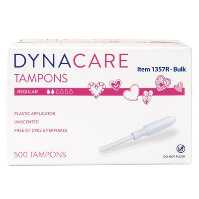 Dynarex Regular Tampons - Feminine Hygiene Product with Plastic Applicators f...
