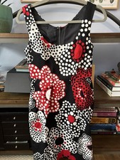 New - Dolce & Gabbana Black Red Floral Dot Print Silk Dress - Sz Small/4