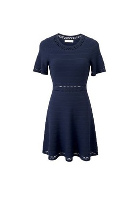 Women s Size 1 Sandro Fit & Flare Sexy Blue Navy Dress Cocktail Wedding Guest