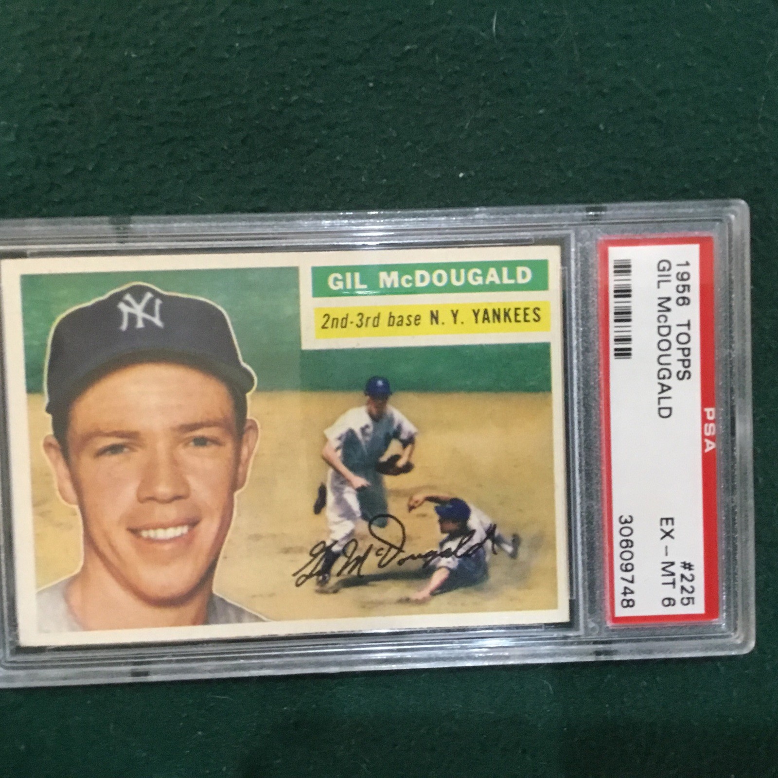 1956 Topps #225 Gil McDougald PSA EX MT 6