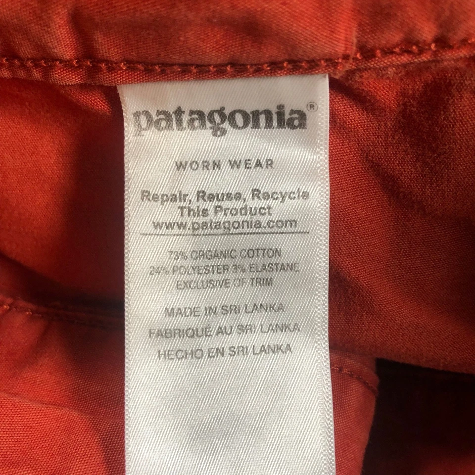 Patagonia Cargo Pants Women's 12 Red Organic Cotton Blend Outdoor Hiking Utility - Image 3 of 4