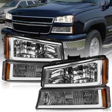 LED DRL for 2003-2006 Silverado Avalanche Headlight Smoke Lens Amber Reflector