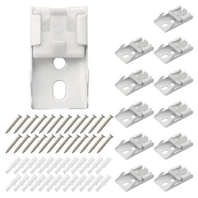 MEETOOT 12pcs Curtain Track Mounting Bracket White Ceiling Mount