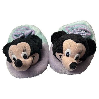 Disney Minnie Mouse Baby Plush Crib Shoes Slippers Infant Soft Sole Size 3-4