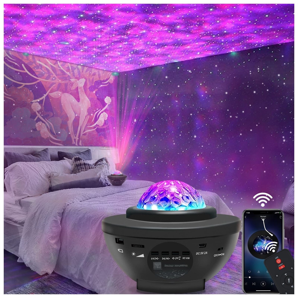 Starlight☆♡ Star Projector Galaxy Light Projector with Bluetooth Speaker