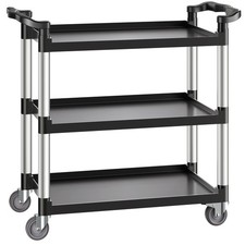 Heavy Duty Utility Cart 500 lbs Capacity 3-tier Service Cart with Wheels