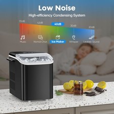 Tragbare Eisw&uuml;rfelmaschine | Kompakter Eisw&uuml;rfelbereiter 8.8kg EU-Stecke