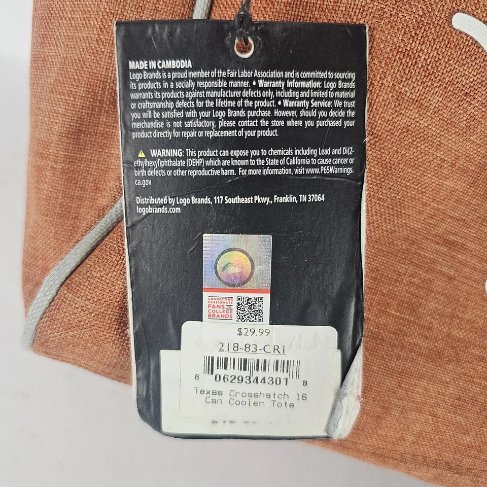 Bolso de mano Texas Longhorns Logo Brands 16 latas refrigerador nuevo con etiquetas Foto 3 de 4