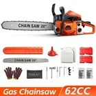 2-Stroke Gasoline Chainsaw, 62cc 20" Bar Power Engine Wood Cutting Gas Chain Saw