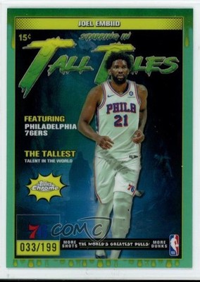 2025-26 Topps Chrome Tall Tales Aqua Refractor 33/199 Joel Embiid #TT-3 1s2h
