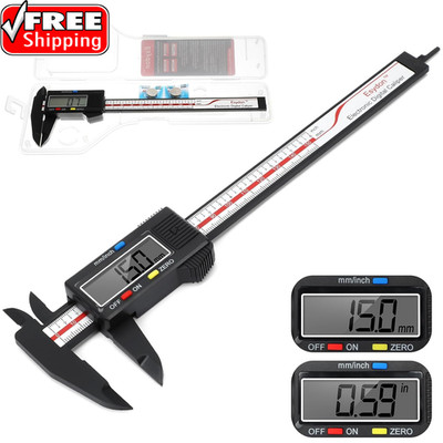 Digital Caliper,  Upgraded Calipers 6 Inch, Measuring Tool, Electronic Ruler, wi