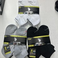 U.S. Polo Assn. Men's 18-Pair Low Cut Socks For Shoe Size 6-12 Large