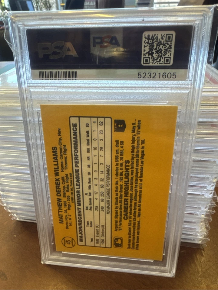 1987 Donruss Rookies #45 Matt Williams PSA 9 - Image 4 of 4