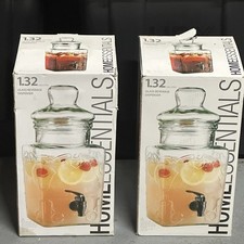 Home Essentials 1.32 Gallon Glass Cold Beverage Dispenser, New, Open Box